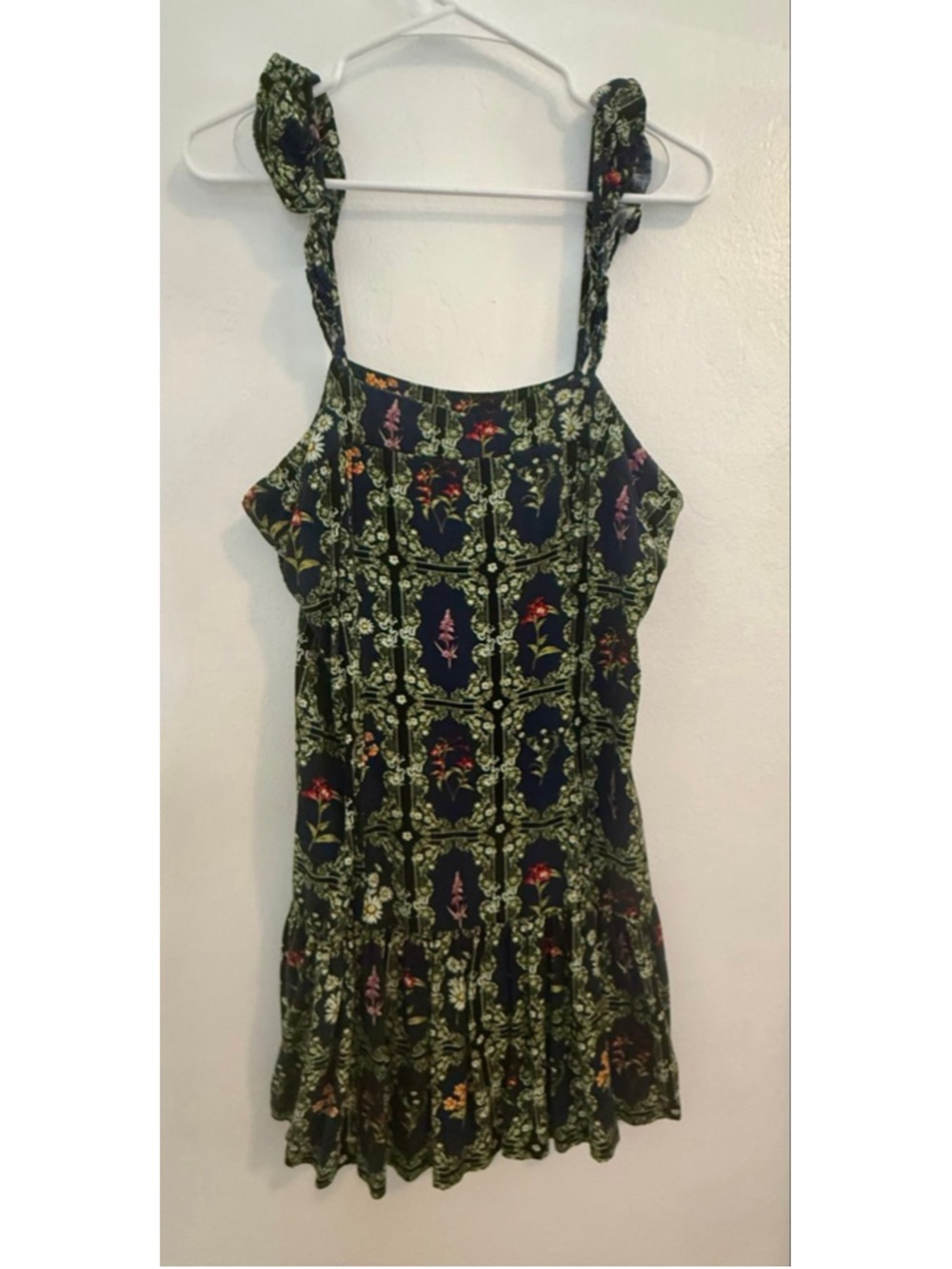AGUABENDITA x Target Navy Floral Print Tiered Dress L